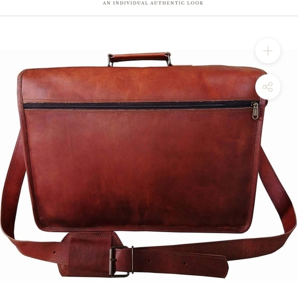 VINTAGE HANDMADE LEATHER BAG - Picture 6 of 7